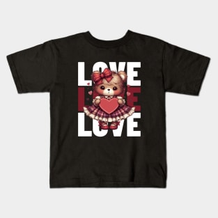 Grizzly grin or sleepy sigh, with you, my love takes flight Kids T-Shirt